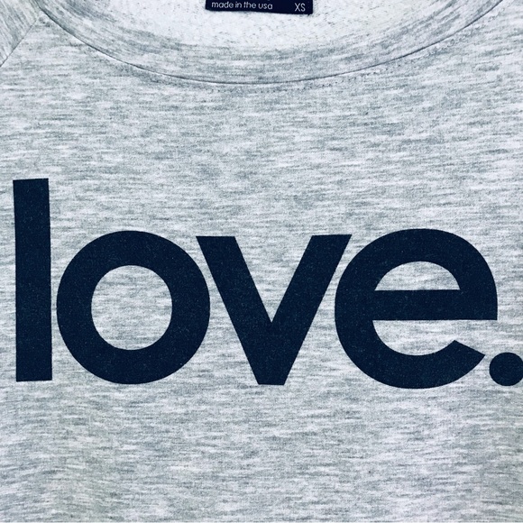 BIRD & VINE Love Graphic Sweatshirt Grey Black - Picture 6 of 12